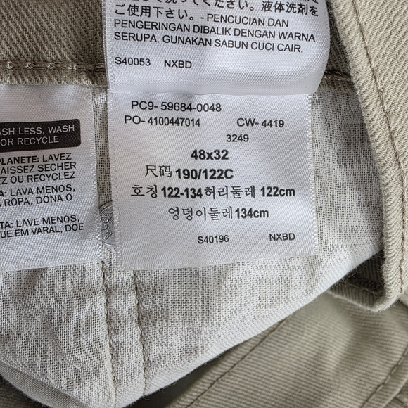 Casual Utility Levi’s 502 Taper Big & Tall Pants Men’s 48x32 Stretch Khaki Twill - Picture 13 of 14